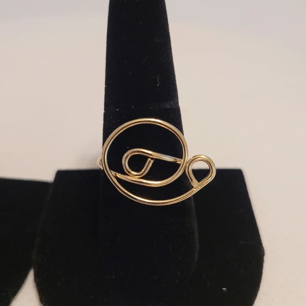Set Of 3 Delicate Wrapped Wire Rings With Faux Pearl & Stone, Mixed Sizes 6-9